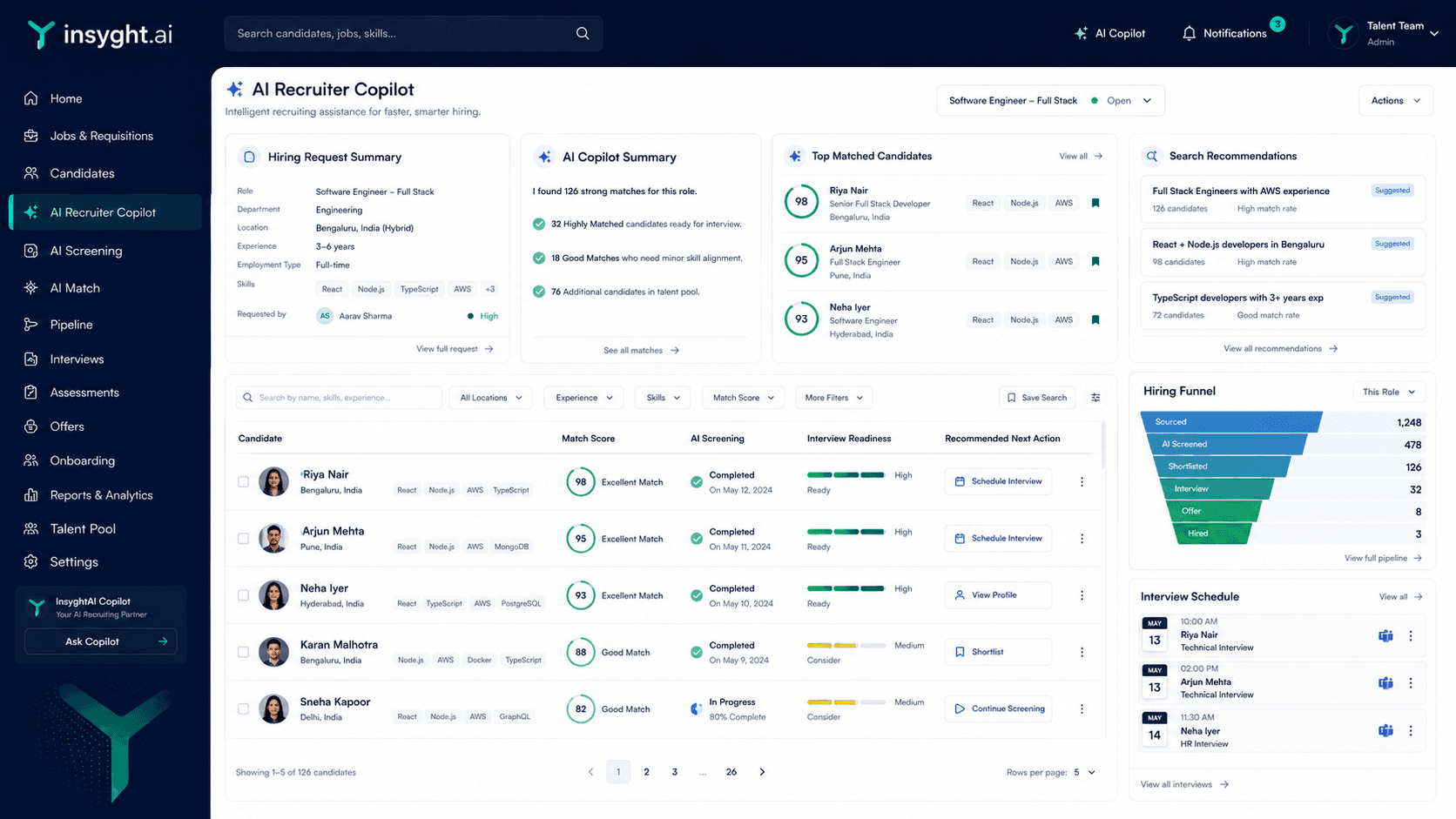 Recruiter copilot workflow assistant